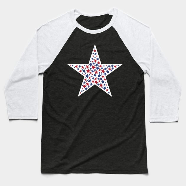 American Star 4-th July USA Baseball T-Shirt by NuttyShirt